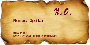 Nemes Opika névjegykártya